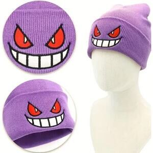 Pokemon Gengar Monster Japanese Collectible Knit Skull Cap Beanie Nintendo - NEW
